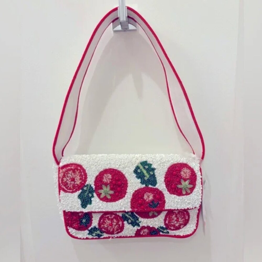 Handcrafted in India Viral Tik Tok Beaded Tomato Shoulder Handbag Tik Tok Viral